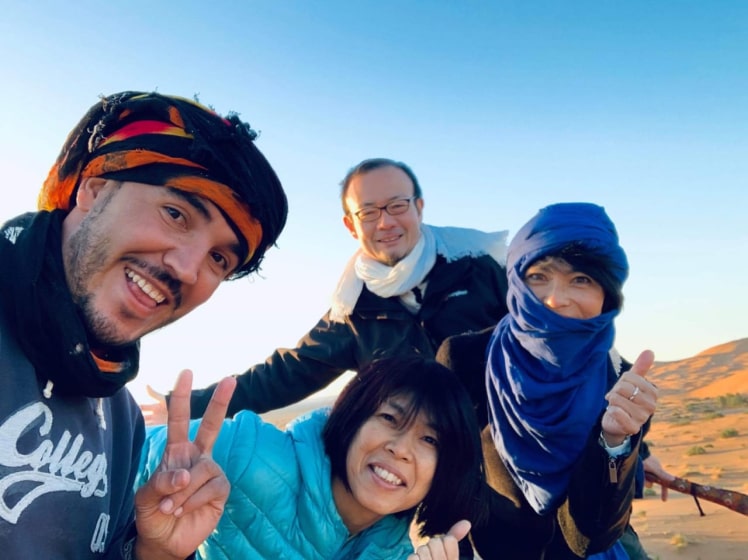 A group on desert of morocco