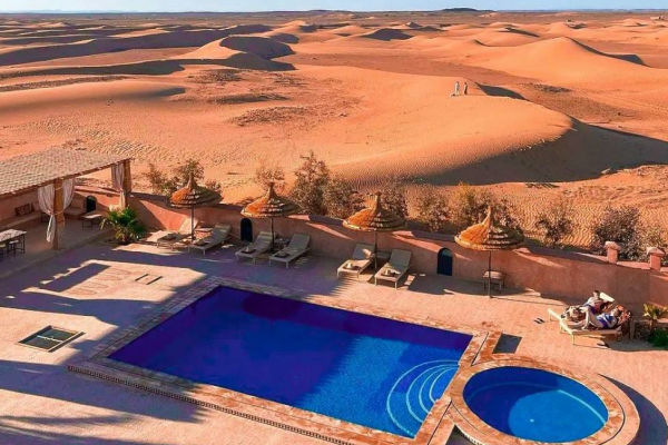 swimming in Merzouga near to dune